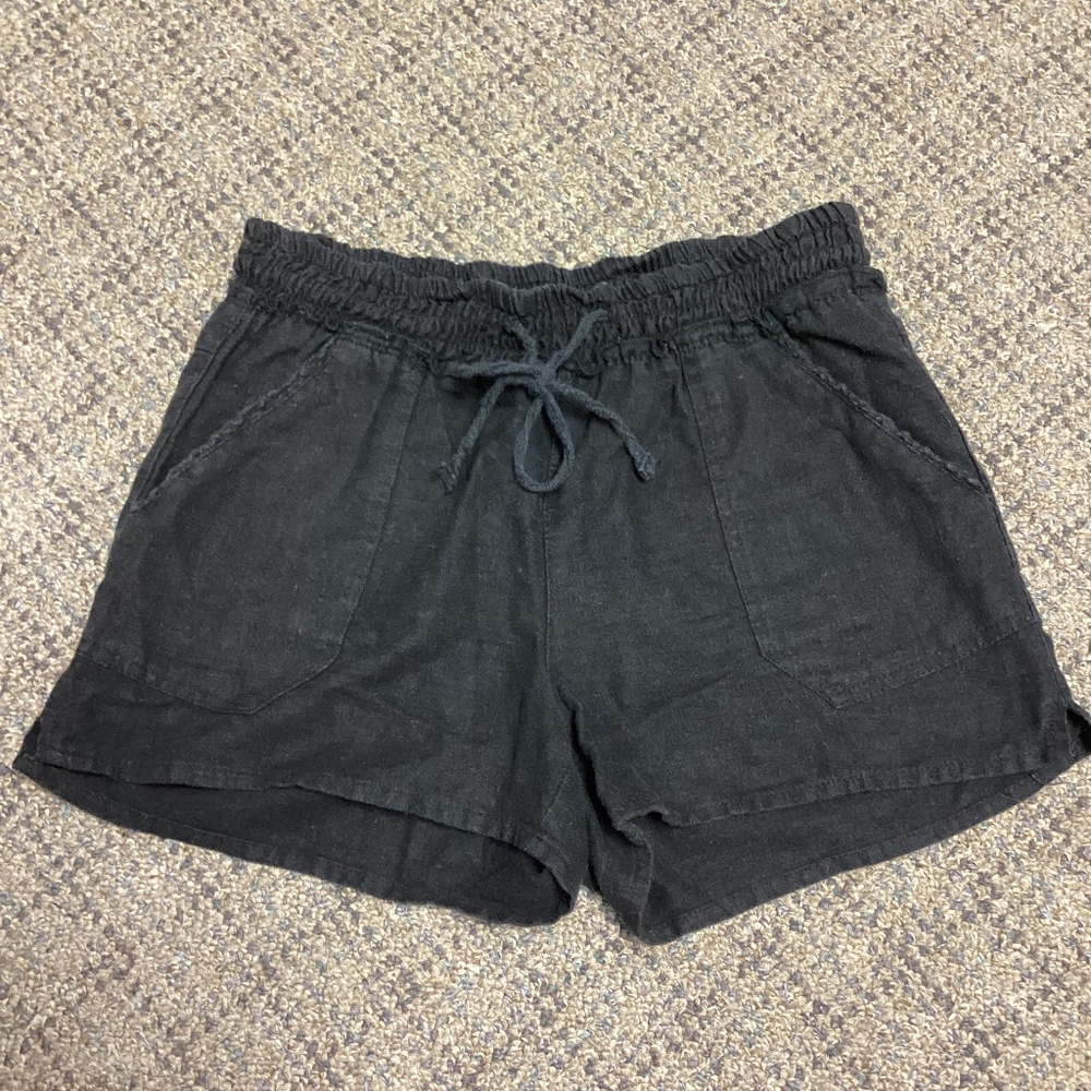 Rewind Black Linen Tie w/ Front &Back Pockets Shorts * Size Juniors XS